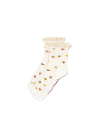 White Floral Lace Socks