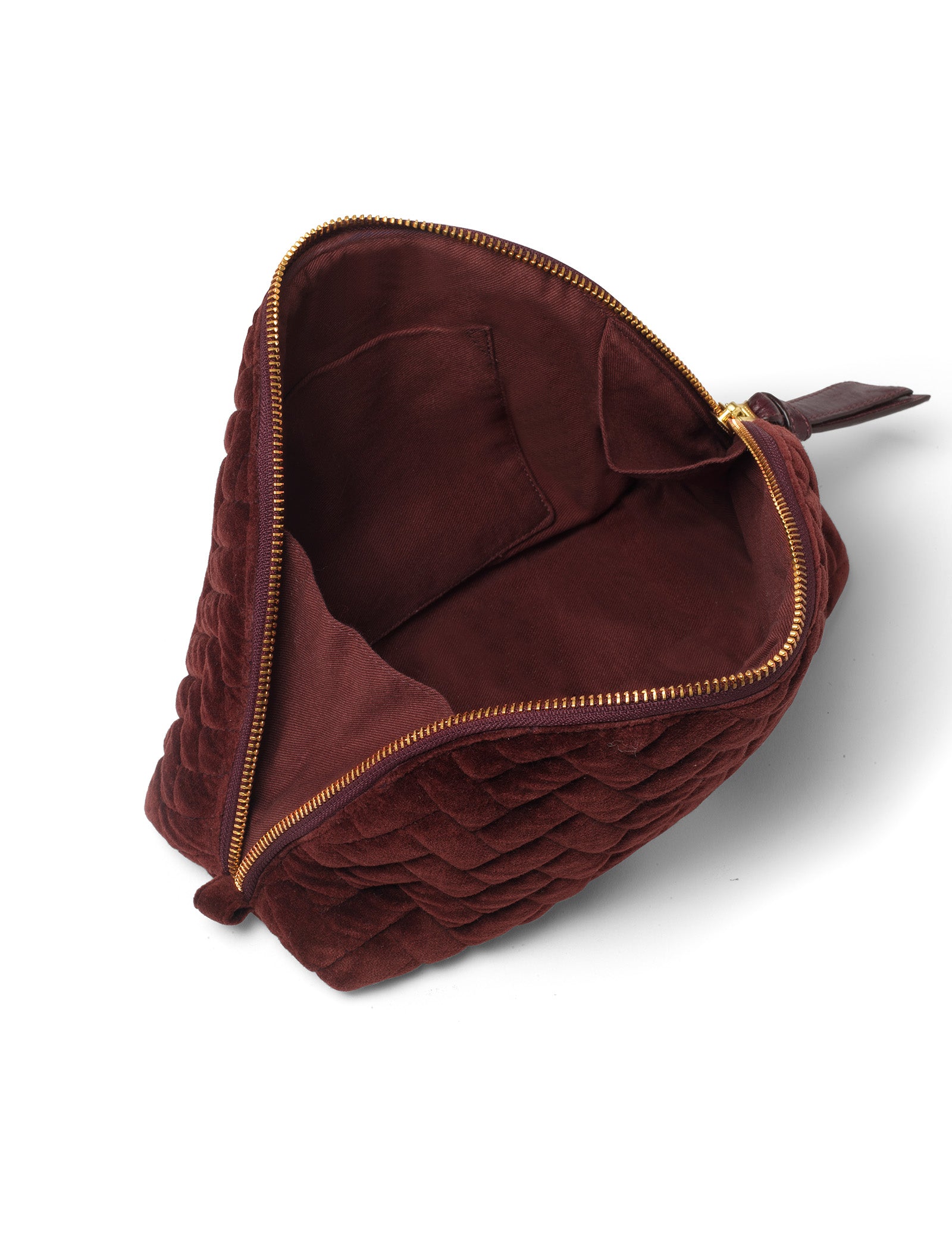 Burgundy Velvet Large Makeup Bag