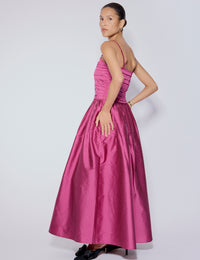 Pink Satin Bandeau Felicity Midaxi Dress