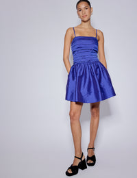 Electric Blue Satin Bandeau Felicity Mini Dress