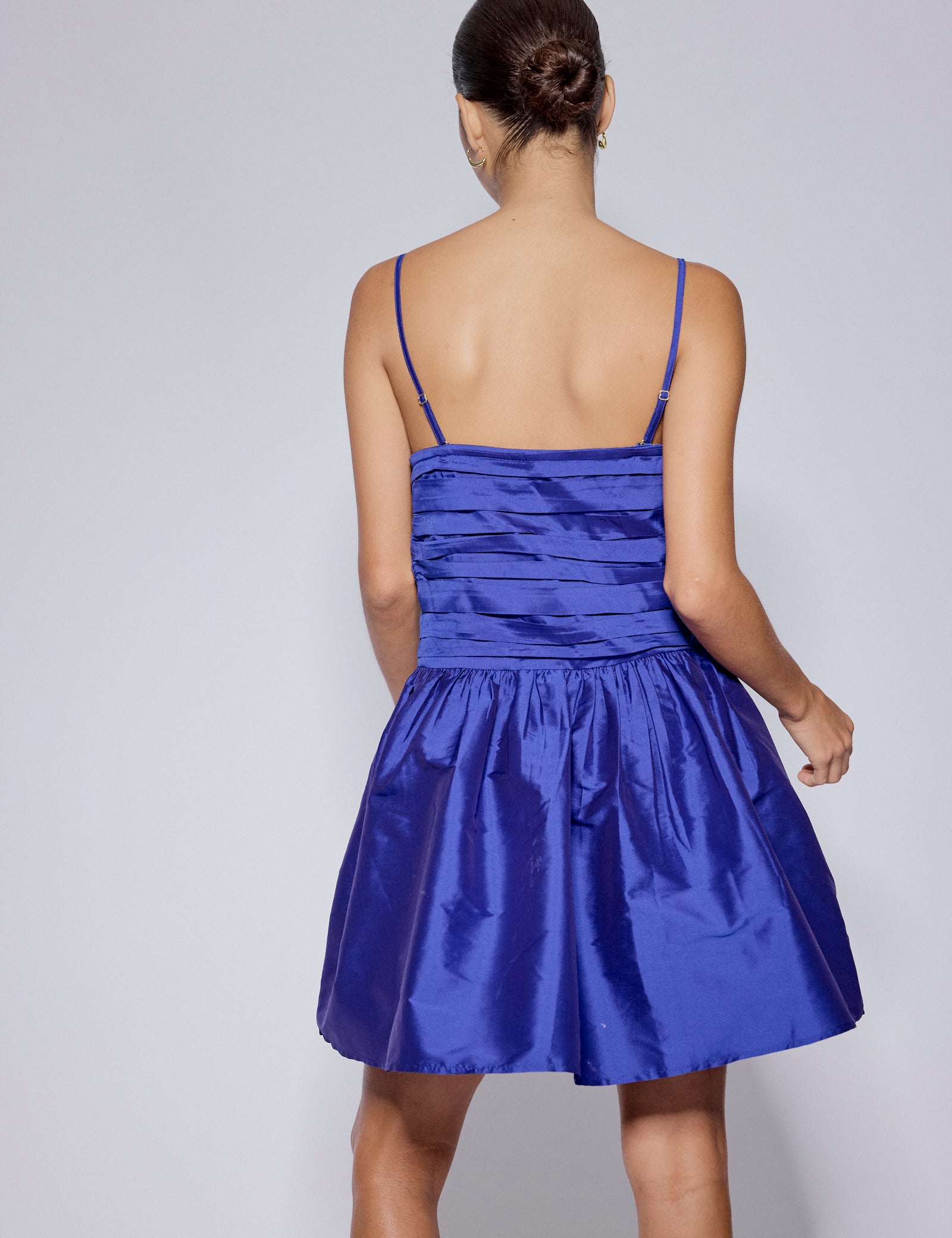 Electric Blue Satin Bandeau Felicity Mini Dress