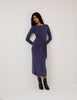 Blue Jersey Long Sleeve Harper Midi Dress