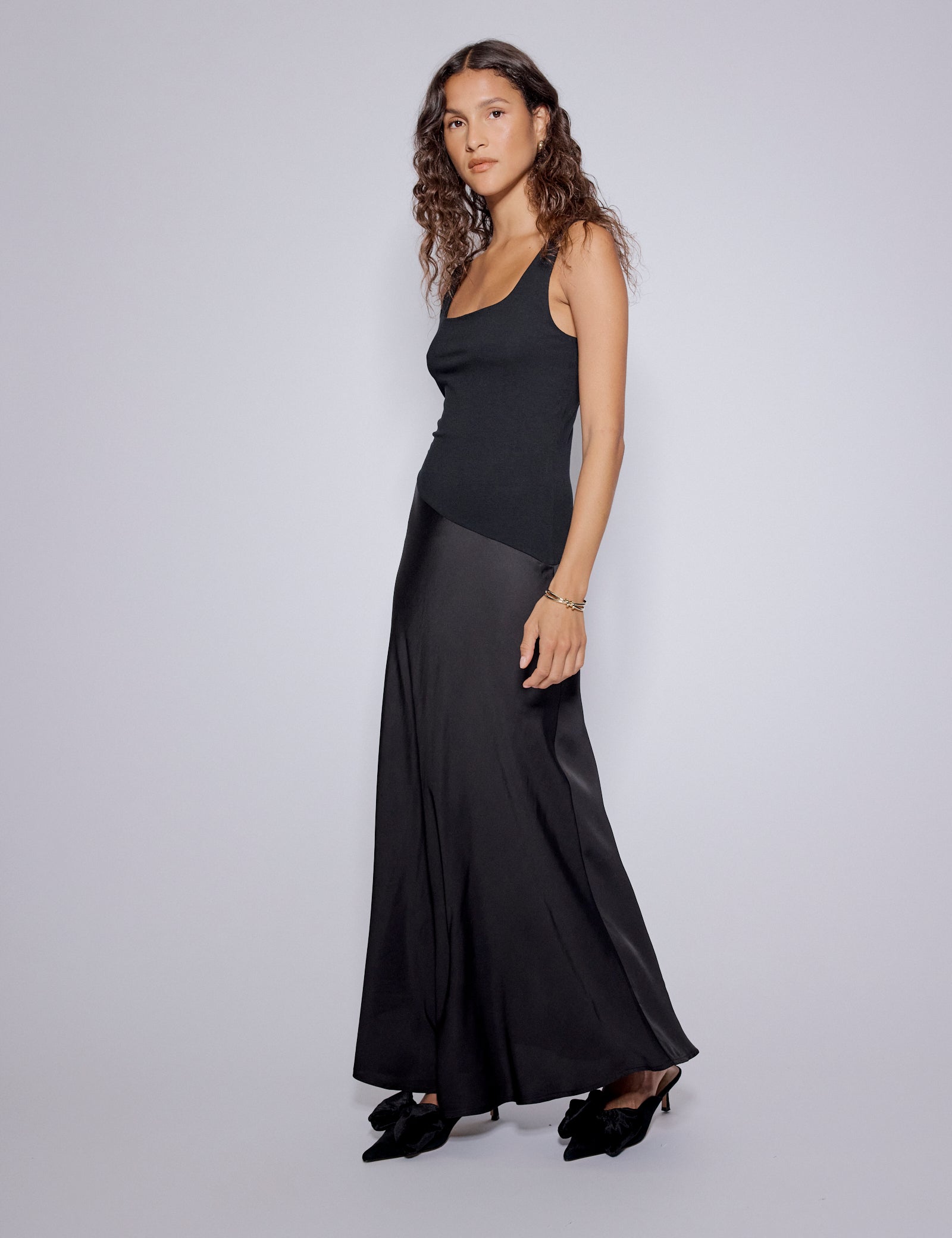 Black Asymmetrical Drop Waist Valentina Midi Dress Black Asymmetrical Drop Waist Valentina Midi Dress