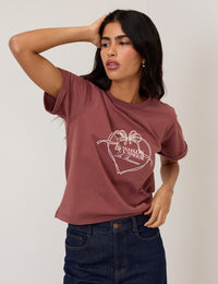 Brown La Maison Heart Graphic T-Shirt