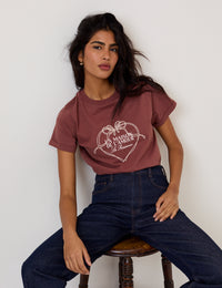 Brown La Maison Heart Graphic T-Shirt
