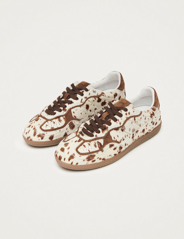 Alohas Cow Print Leather Trainers