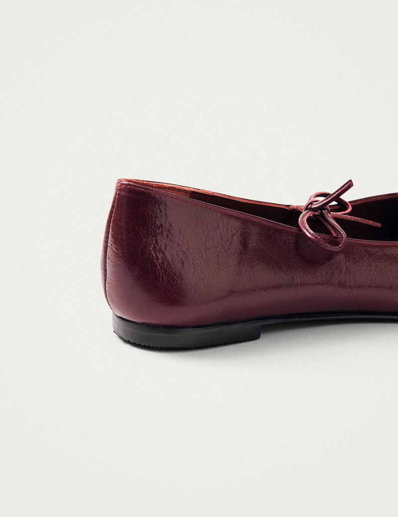 Alohas Burgundy Leather Ballet Flats