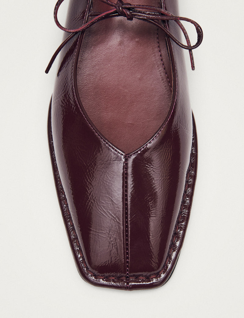 Alohas Burgundy Leather Ballet Flats
