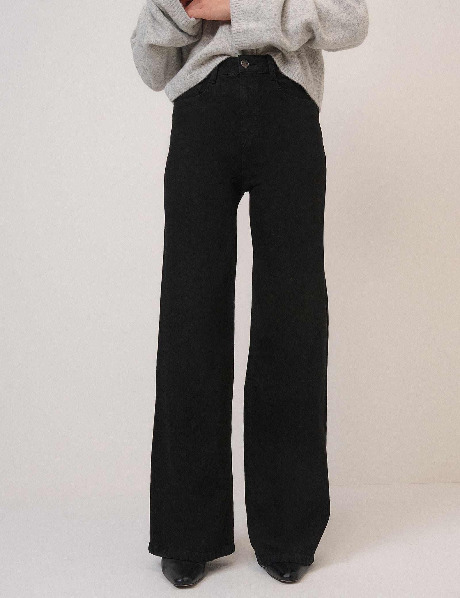 Black High Rise Soho Wide Leg Jeans
