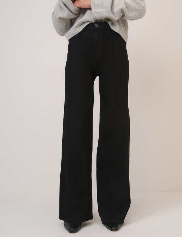 Black High Rise Soho Wide Leg Jeans