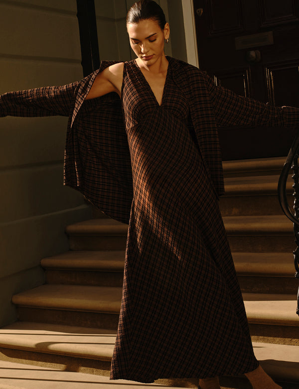 Brown And Black Check Shirt