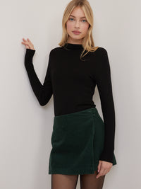 Forest Green Cord Wrap Skort