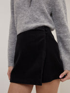 Black Cord Mini Skort