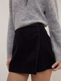 Black Cord Mini Skort