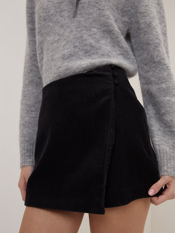 Black Cord Mini Skort