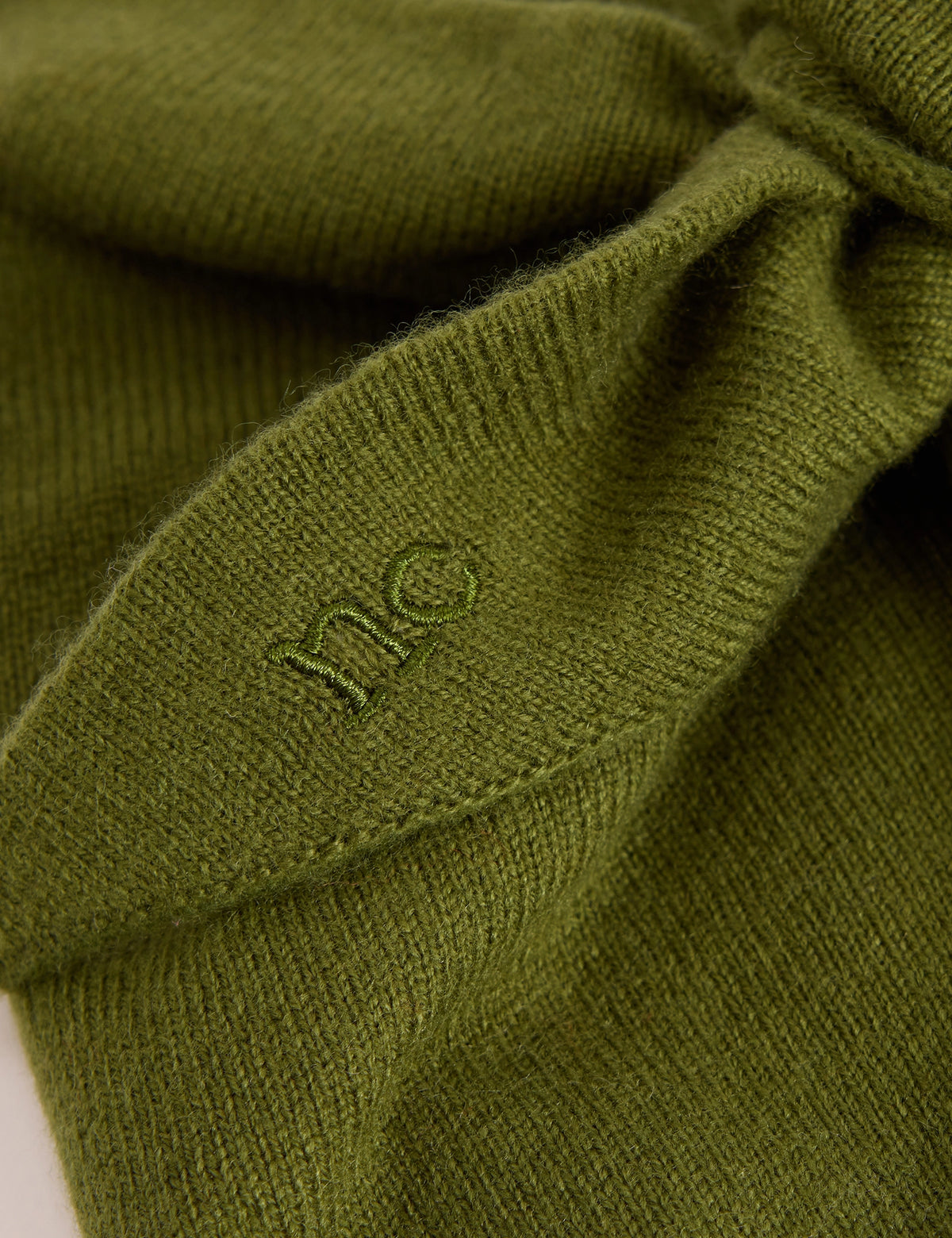 Green Wool-Blend Triangle Scarf