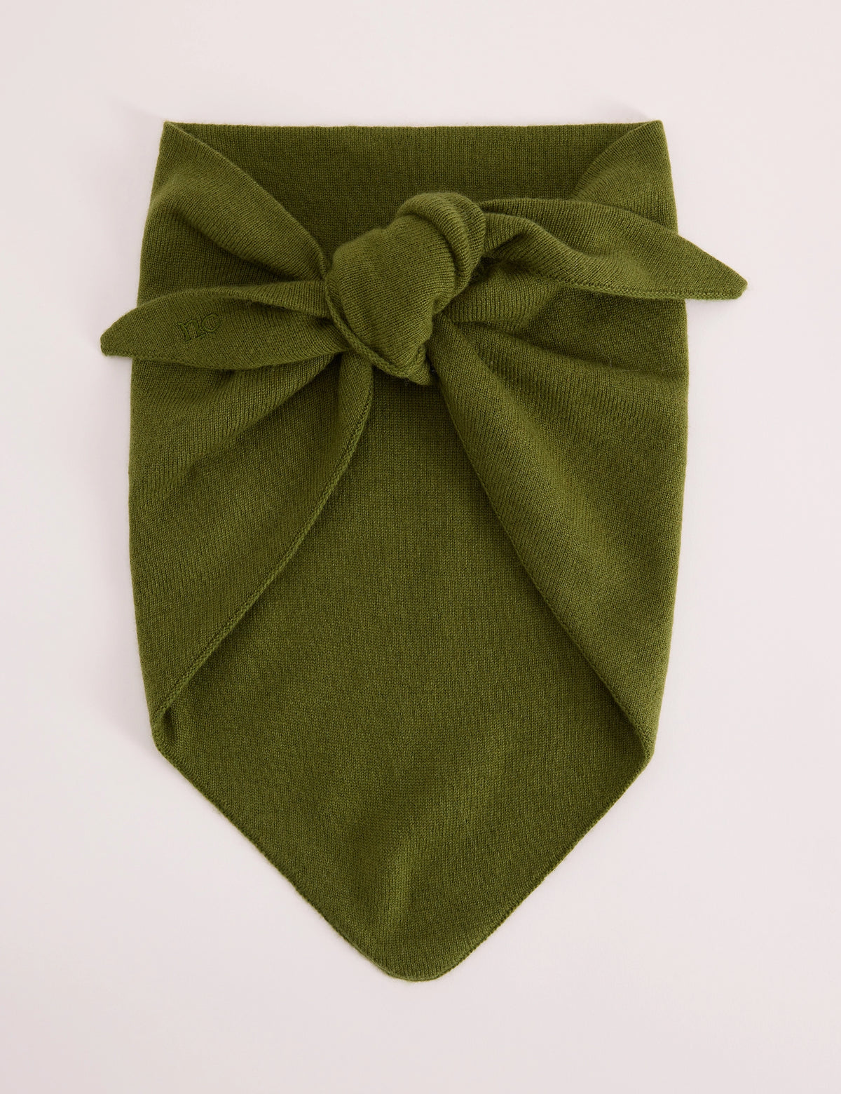Green Wool-Blend Triangle Scarf