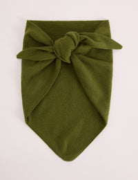 Green Wool-Blend Triangle Scarf
