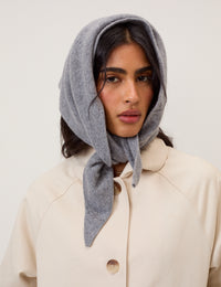 Grey Knitted Triangle Scarf