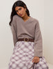 Beige V-Neck Wool Jumper