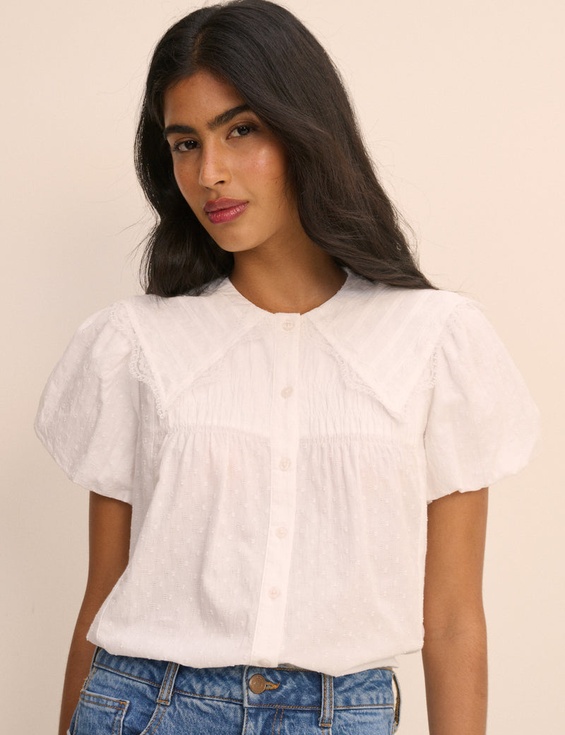 White Puff Sleeve Augusta Blouse