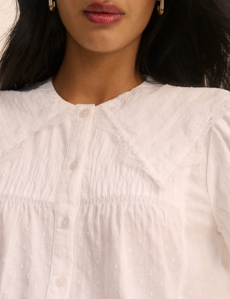 White Puff Sleeve Augusta Blouse