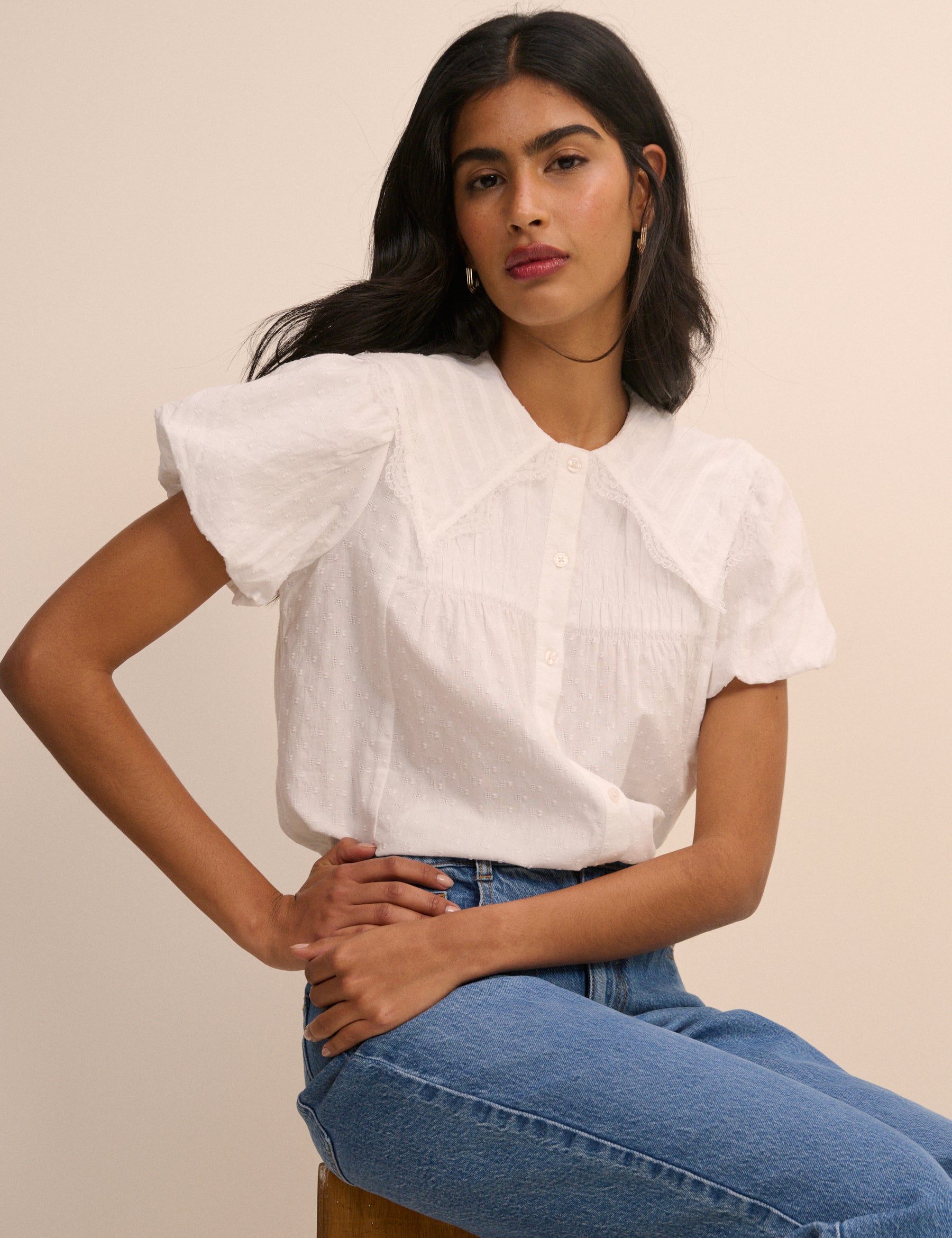 White Puff Sleeve Augusta Blouse