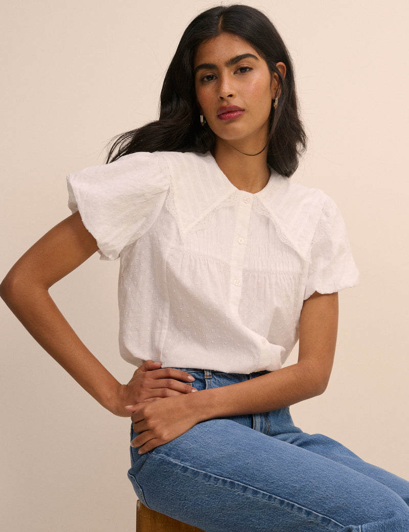 White Puff Sleeve Augusta Blouse