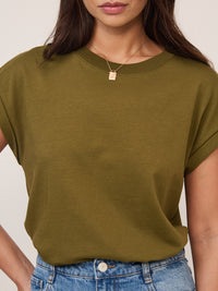 Khaki Geen Cap Sleeve T-Shirt