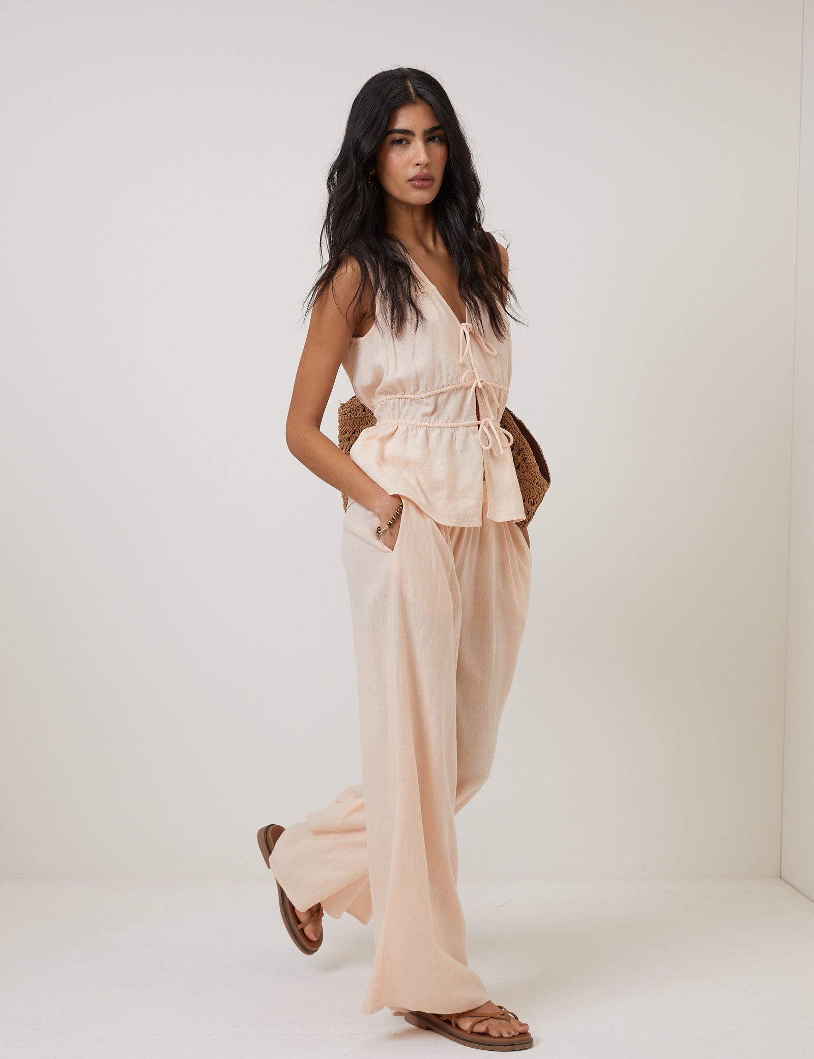 Pink Wide Leg Trousers