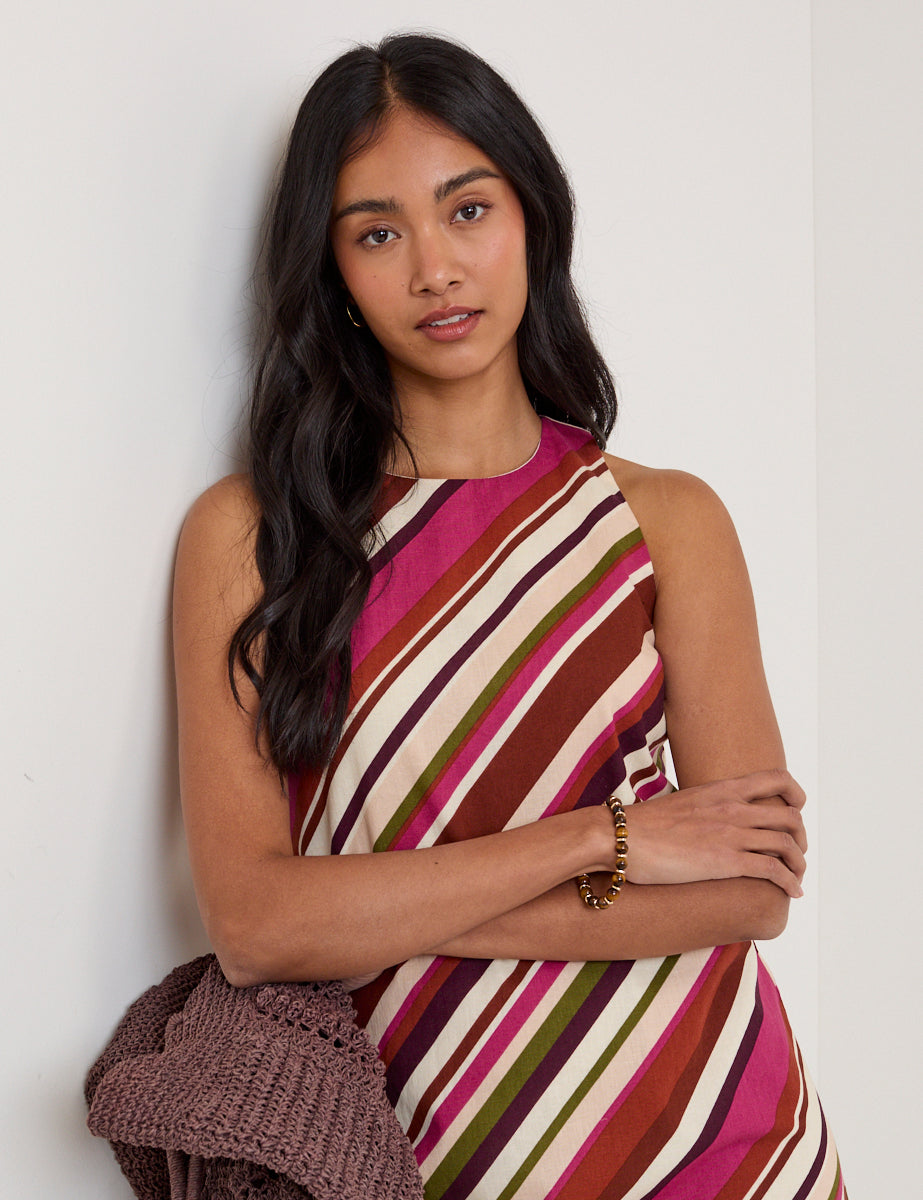 Multi-Coloured Striped Palermo Mini Dress