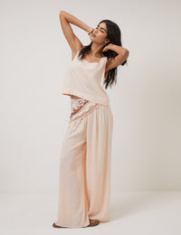 Pale Pink Linen-Blend Top