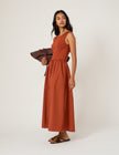 Burnt Orange Sleeveless Vera Midi Dress