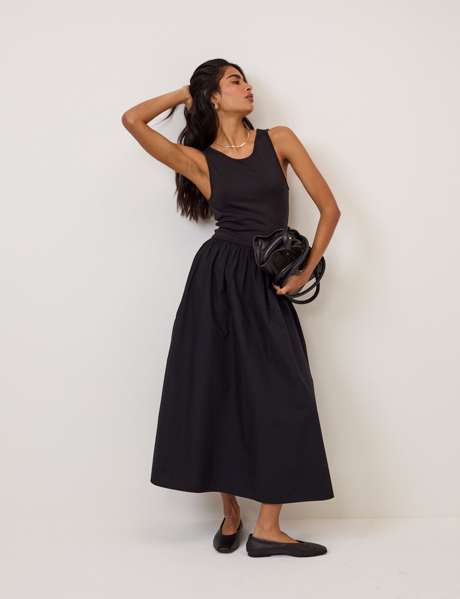 Black Sleeveless Vera Midi Dress Black Sleeveless Vera Midi Dress