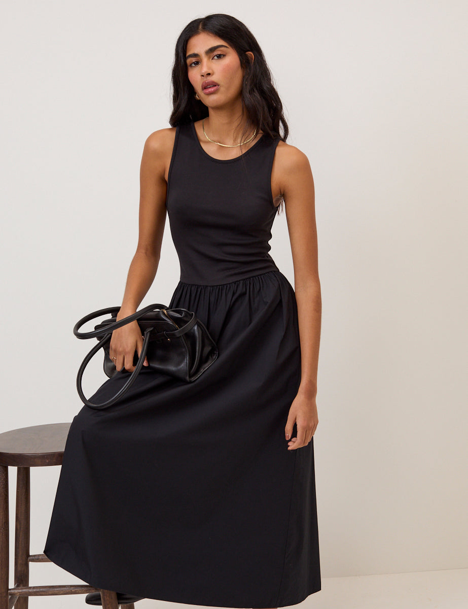 Black Sleeveless Vera Midi Dress Black Sleeveless Vera Midi Dress