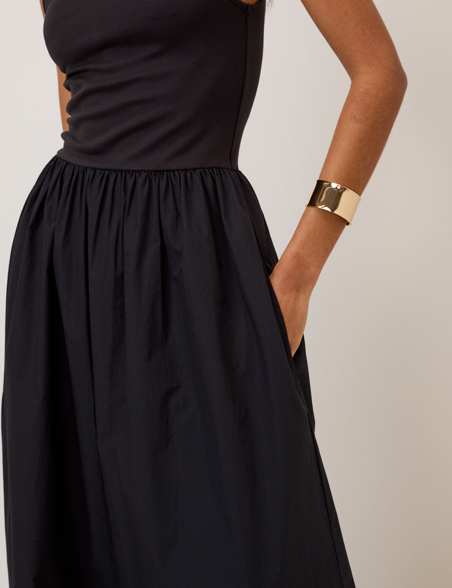 black sleeveless midi dress Black Sleeveless Vera Midi Dress