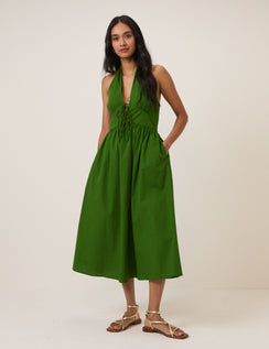 Green Halterneck Lilijana Midi Dress
