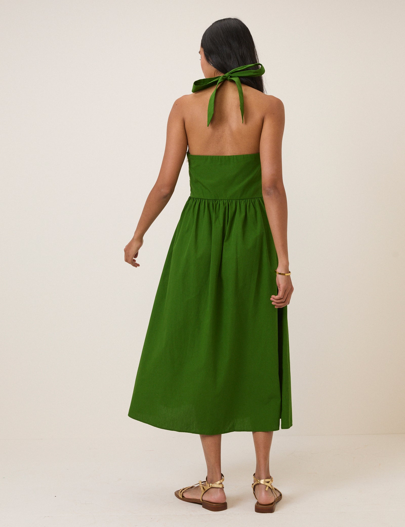 Green Halterneck Lilijana Midi Dress Green Halterneck Lilijana Midi Dress