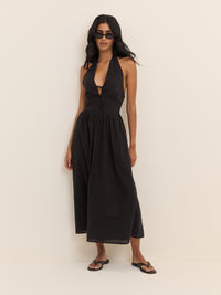 Black Halterneck Lilijana Midi Dress