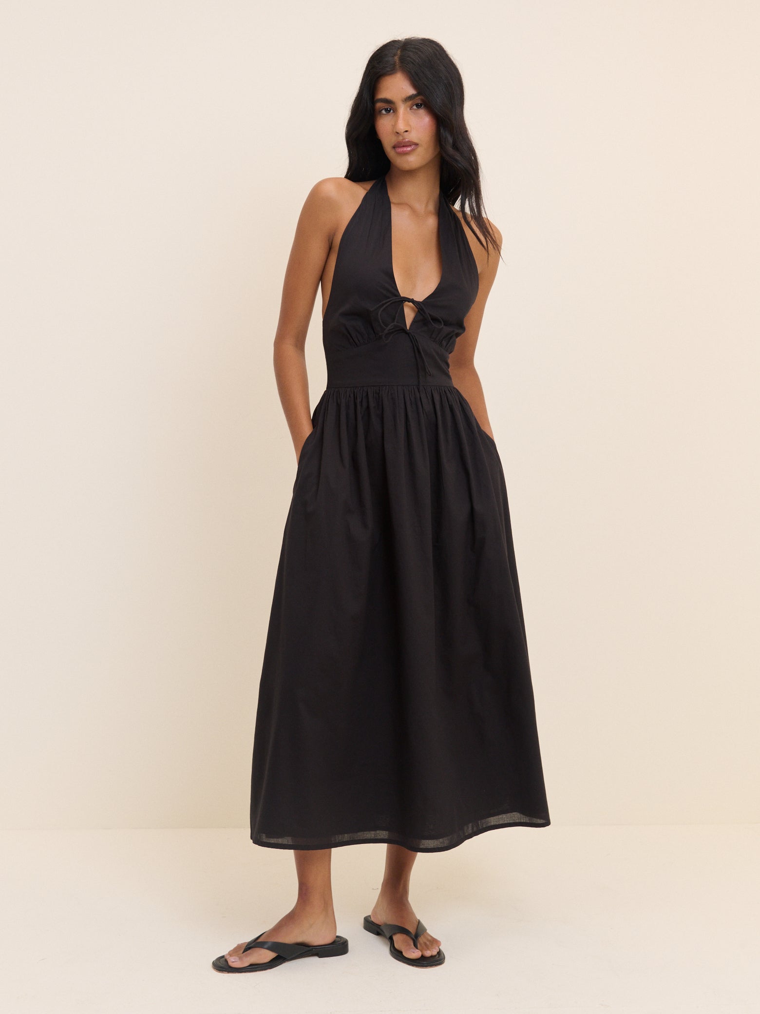 Black Halterneck Lilijana Midi Dress Black Halterneck Lilijana Midi Dress