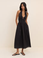 Black Halterneck Lilijana Midi Dress