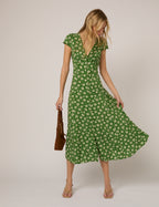 Green Floral Avery Midi Dress