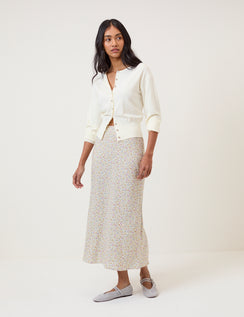 Cream Ditsy Floral Mila Midi Skirt
