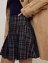 Navy And Red Tartan Mini Skirt