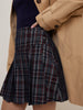 Navy And Red Tartan Mini Skirt