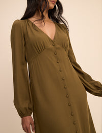 Khaki Kennedy Midi Dress