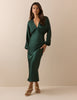 Emerald Green Satin Allura Maxi Dress