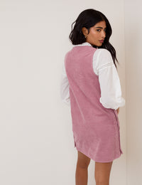 Pink Cord Austin Pinafore Mini Dress