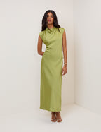 Green Cowl Neck Eden Maxi Dress