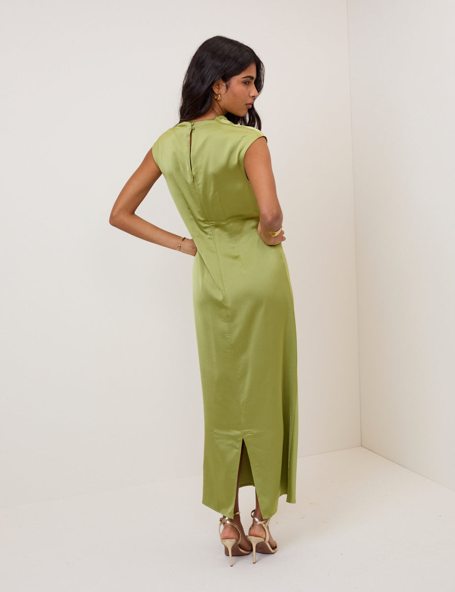 Green Cowl Neck Eden Midi Dress